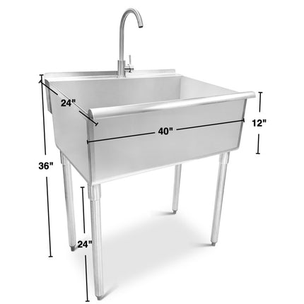 40"x 24"x 36" Stainless steel Utility Sink. Made In Canada 🇨🇦