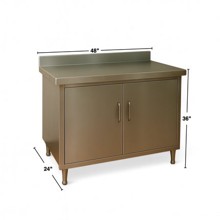 Countertop With Drawers and Cabinets. 48"x24". Stainless Steel