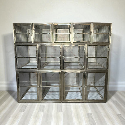 Stainless Steel Cage Bank. Dog Kennel