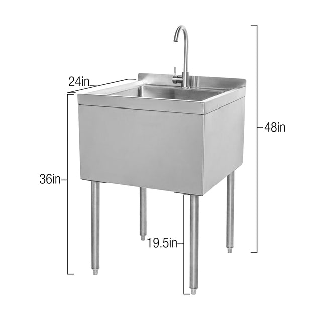 Stainless steel Utility/Laundry  Sink. Made In Canada 🇨🇦  24"x 24"