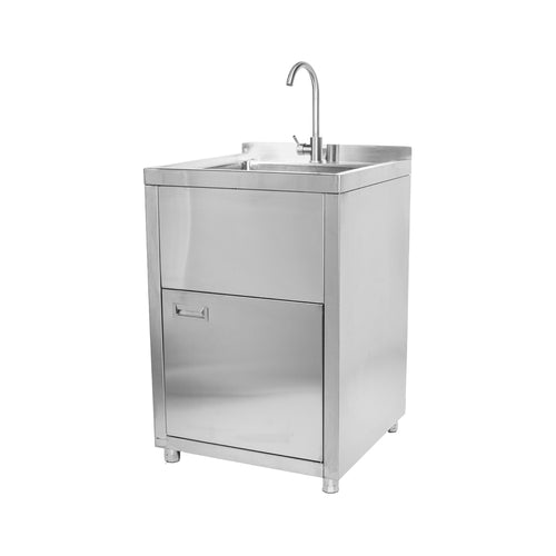 Utility Sink Stainless Steel with Cabinet. Canadian Made Heavy Duty Single Bowl Utility Sink for Laundry Sink, Garage, Pet Washing, Kitchen.Camping Sink Faucet Included 24” x 24”x36”