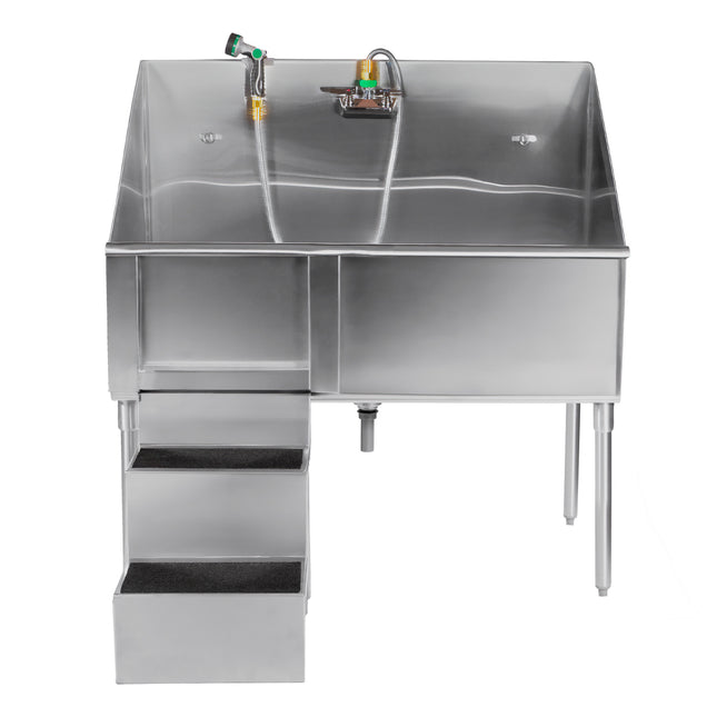 Standard Dog Grooming Tub Wash Bathing Station with Door & Stairs (No Additional Accessories Included)