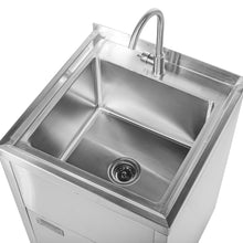 Load image into Gallery viewer, Utility Sink Stainless Steel with Cabinet. Canadian Made Heavy Duty Single Bowl Utility Sink for Laundry Sink, Garage, Pet Washing, Kitchen.Camping Sink Faucet Included 24” x 24”x36”