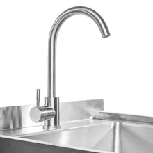 Load image into Gallery viewer, Utility Sink Stainless Steel with Cabinet. Canadian Made Heavy Duty Single Bowl Utility Sink for Laundry Sink, Garage, Pet Washing, Kitchen.Camping Sink Faucet Included 24” x 24”x36”