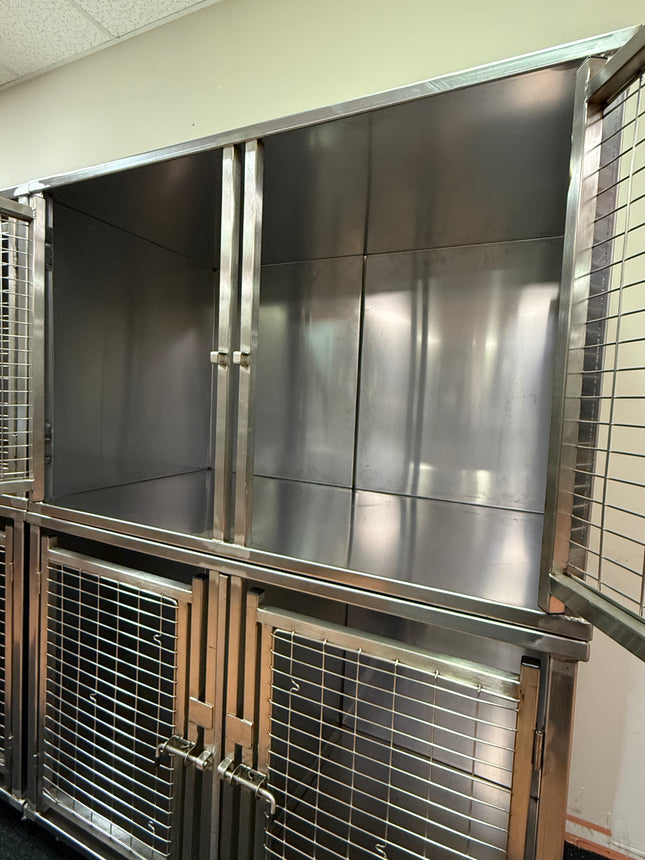 Heavy Duty 8 Cage Stainless Steel Dog Kennel Bank  Made in Canada 🇨🇦