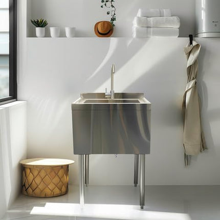 Stainless steel Utility/Laundry  Sink. Made In Canada 🇨🇦  24"x 24"