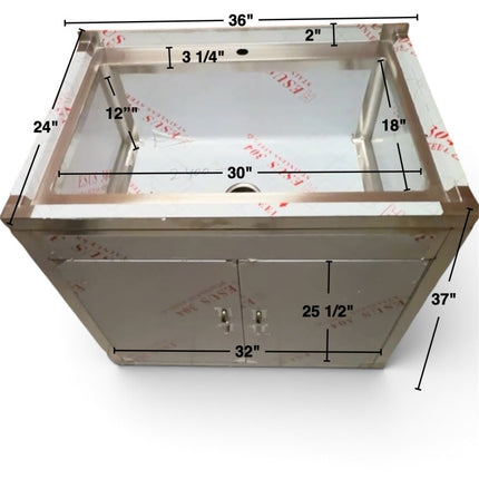 36” Stainless Steel Utility Sink With Cabinet