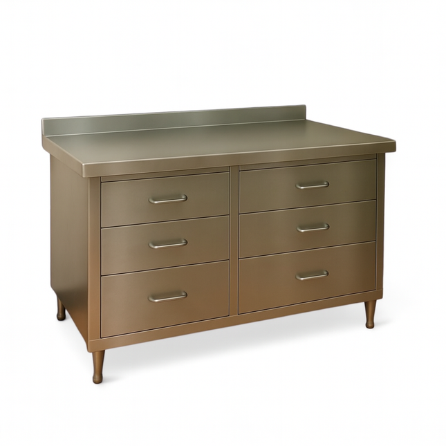 Countertop With Drawers and Cabinets. 48"x24". Stainless Steel