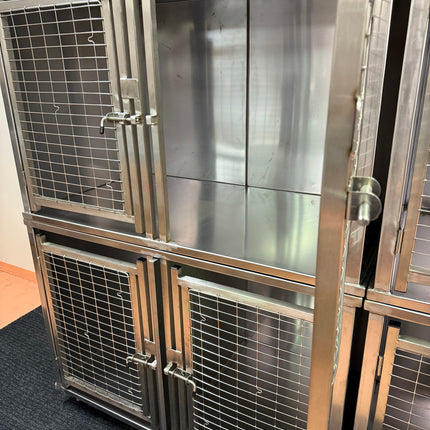 Heavy Duty 8 Cage Stainless Steel Dog Kennel Bank  Made in Canada 🇨🇦