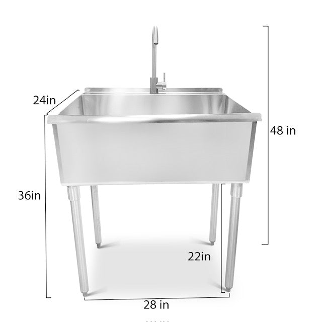 Stainless steel Utility Sink. Made In Canada 🇨🇦 28"x 24"x 36"