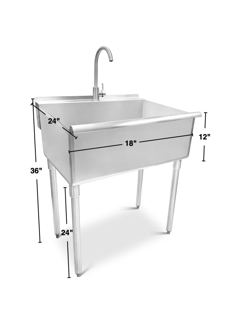 Stainless steel Utility Sink. Made In Canada 🇨🇦 18"x 24"x 36"