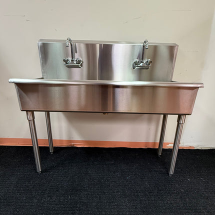 48" Utility Sink. Stainless Steel Free Standard.Hand Washing Station. Faucets Included. Made In Canada