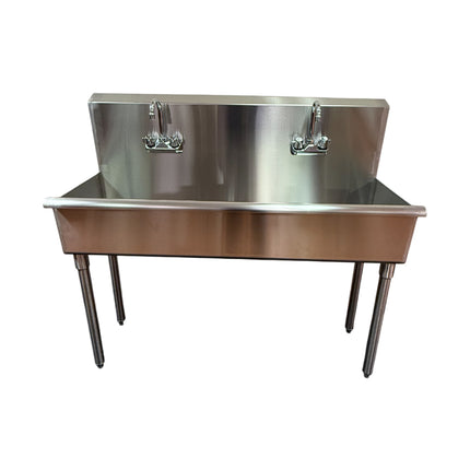 48" Utility Sink. Stainless Steel Free Standard.Hand Washing Station. Faucets Included. Made In Canada