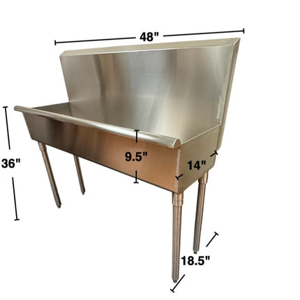 48" Utility Sink. Stainless Steel Free Standard. Made In Canada