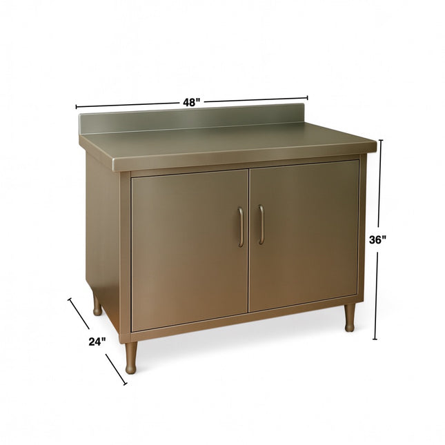 Countertop With Drawers and Cabinets. 48"x24". Stainless Steel